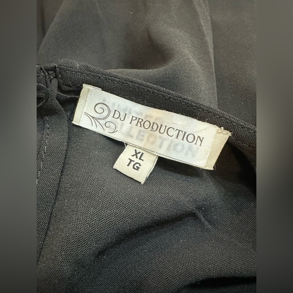 DJ Productions NWT Elegant Black Wrap Dress XL - Picture 5 of 6